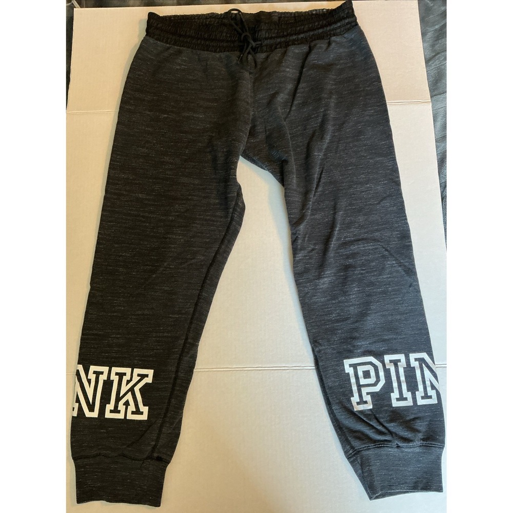 Victoria's Secret PINK Everyday Lounge & Jogger Black Gray Sweatpants.   Size LG